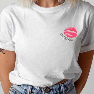 Women&#39;s T-Shirt &quot;louder girl&quot;, white shirt for women