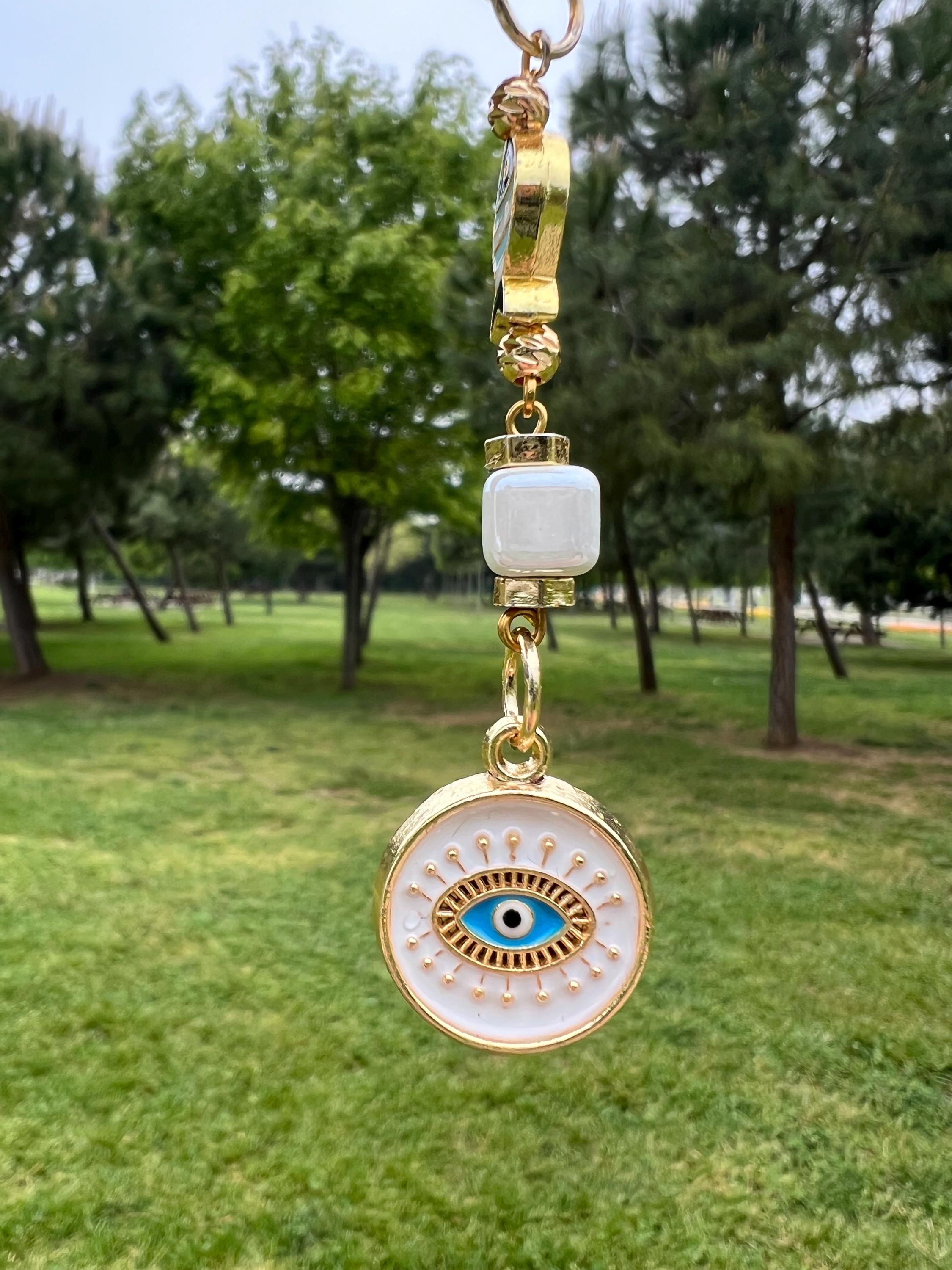 Evil Eye Keychain – Protection Charm With Snap Closure, Resin & Zinc Alloy