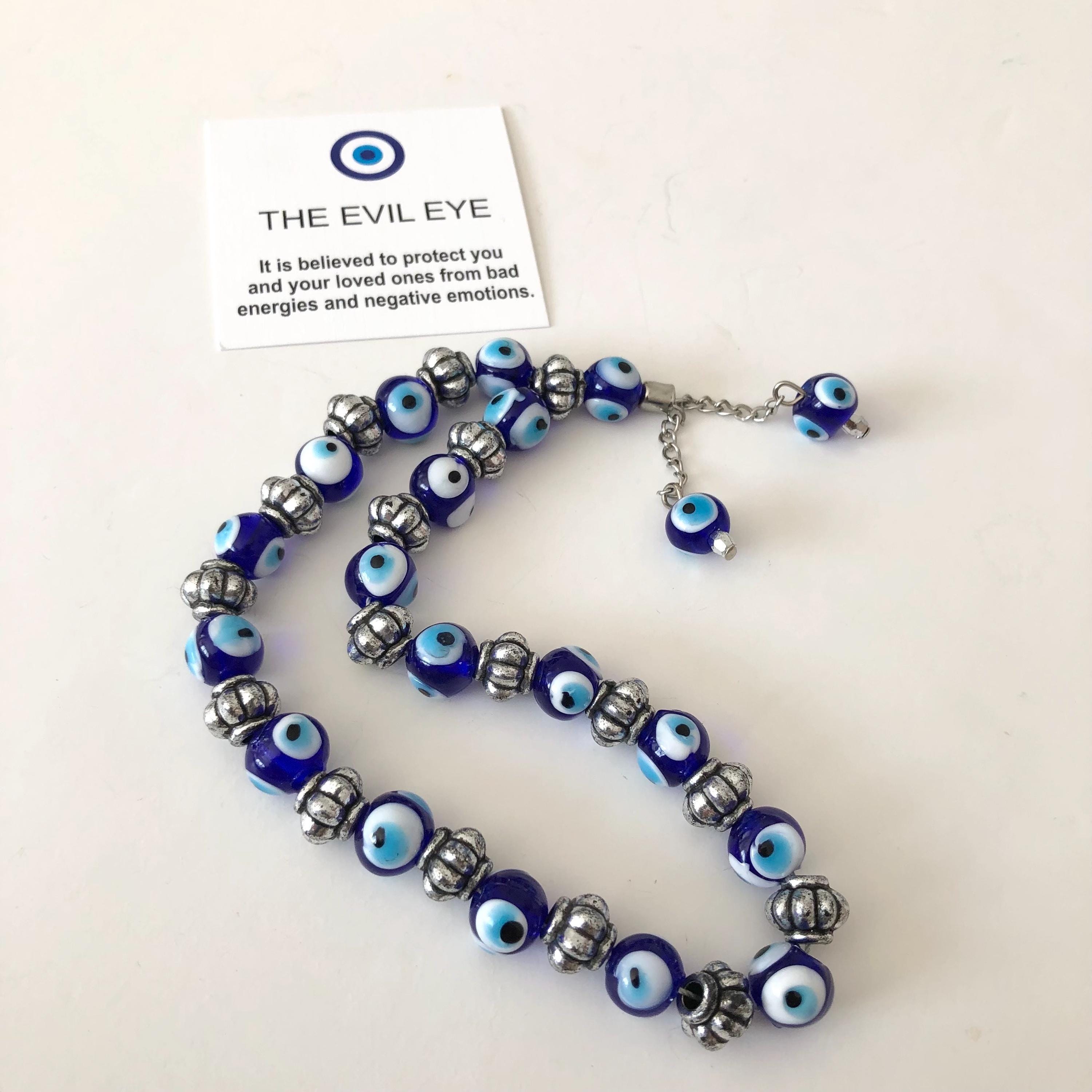 Evil Eye Komboloi Worry Beads, Greek Worry Beads, Glass Beads, Blue Evil Eye Gift, Greek Fidget Tool, Meditation Beads, Protection Charm