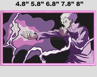 Arquivo de bordado roxo oco Jujutsu Kaisen Gojo