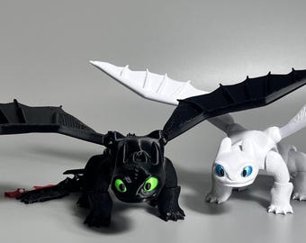 Jouet dragon Krokmou et Fureur légère, figurine fantastique articulée