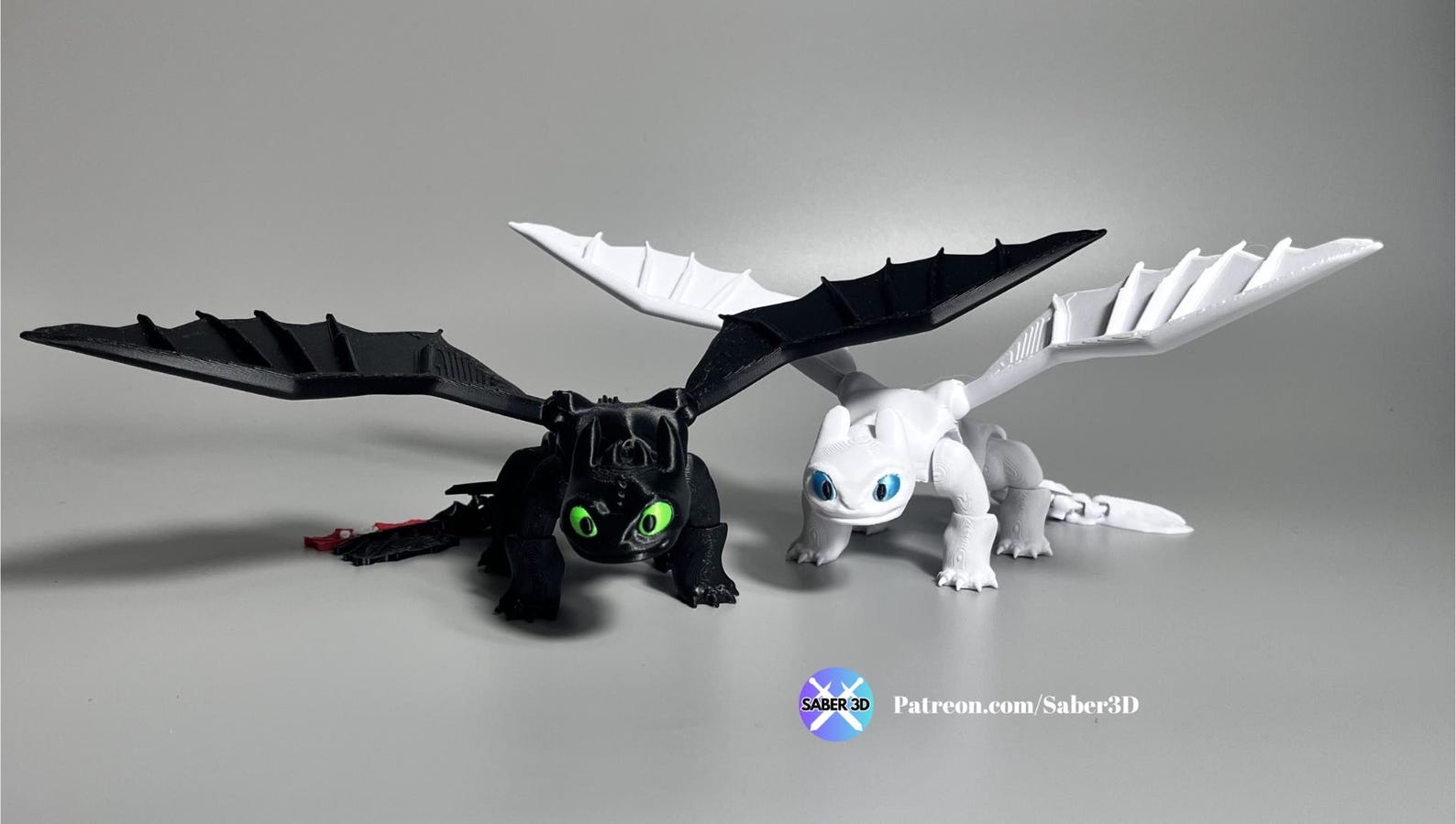 Toothless & Light Fury Dragon Toy, Articulated Fantasy Figure - Etsy