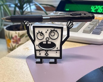 Funny Sponge Pen Holder – Cartoon Desk Organizer for Kids & Students | Cute Gift Idea for Stationery Lovers