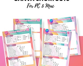 Canva Shortcuts Guide Digital Cheat Sheet Design Tool Keyboard Command for Beginner Social Media Marketing Reference Quick Design Guide
