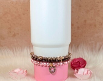 Pearl Bottle Bracelet Tumbler Accessory Water Charm Decoration for
