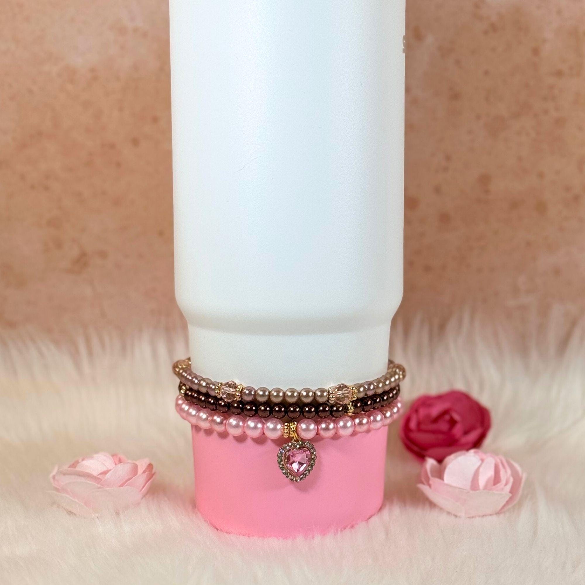 Pearl Bottle Bracelet Tumbler Accessory Water Charm Decoration for