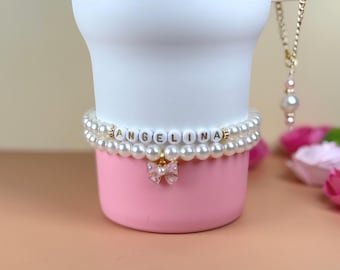 Silicone Tumbler Boot Non Slip Protection Base Accessory Stanley Cup Bottom Cover Water Bottle Scratch Guard Travel Bracelet Set Pink