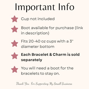 Personalized Water Bottle Bracelet Stanley Cup Bracelet Pink Pearl Water Bottle Charm Tumbler Bracelet Stanley Accessories Custom Gift image 10