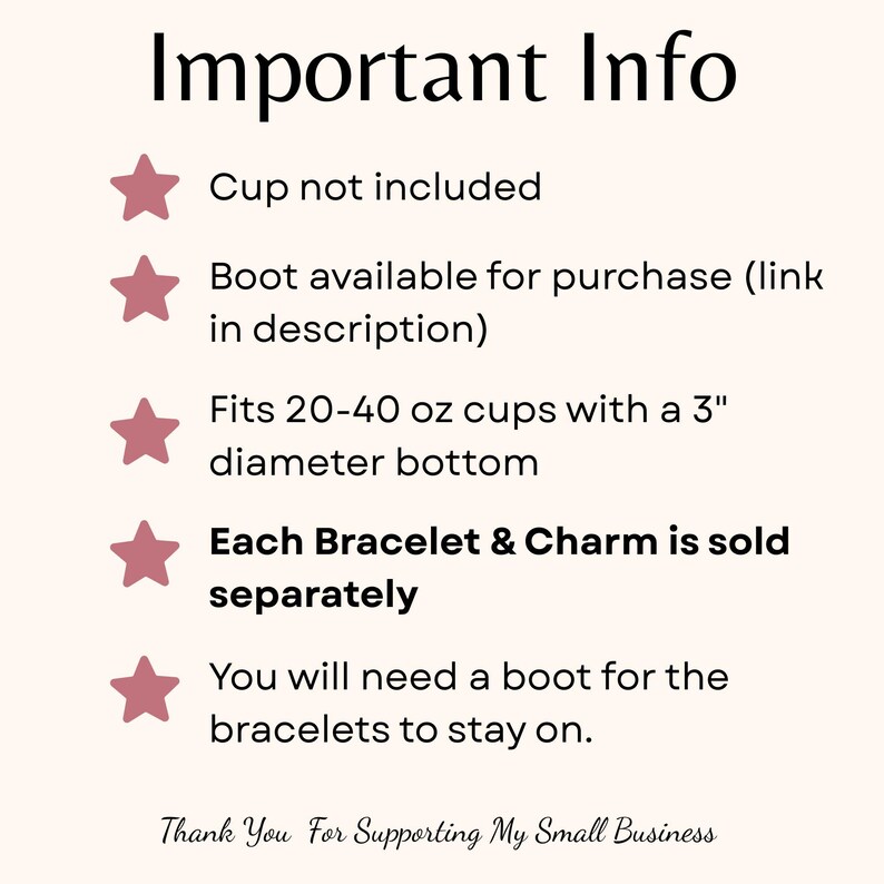 Personalized Water Bottle Bracelet Stanley Cup Bracelet Pink Pearl Water Bottle Charm Tumbler Bracelet Stanley Accessories Custom Gift image 10