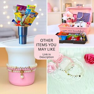 Personalized Water Bottle Bracelet Stanley Cup Bracelet Pink Pearl Water Bottle Charm Tumbler Bracelet Stanley Accessories Custom Gift image 19