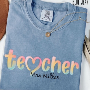 Personalized Teacher Shirt, Back To School Tee, Cute Custom Teacher Team T-Shirt, Teacher Appreciation Gift Comfort Colors Tshirt