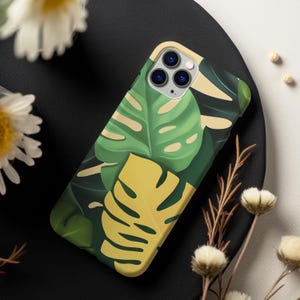 Monstera Leaf Phone Case: Tropical Plant Design, Slim & Tough