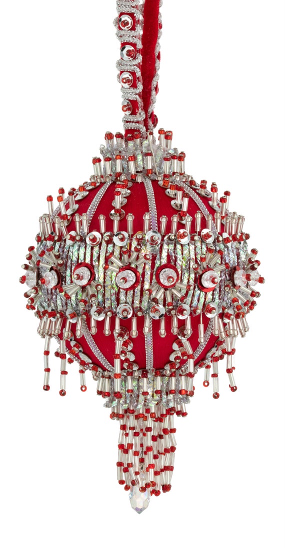 Cracker Box Inc Christmas Ornament Kit Frostfire on Red Etsy