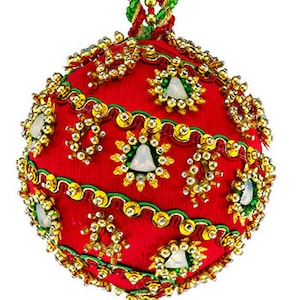 Cracker Box INc. Christmas Ornament Kit Christmas Bells on Red