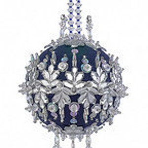 Cracker Box Inc  DIY Beaded Christmas Ornament Kit "Enchanted Forest Revisited" Navy and Crystal