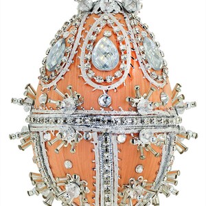 Christmas Ornament Kit Cracker Box Eggstravganza (Peach Egg with Crystal Accents)