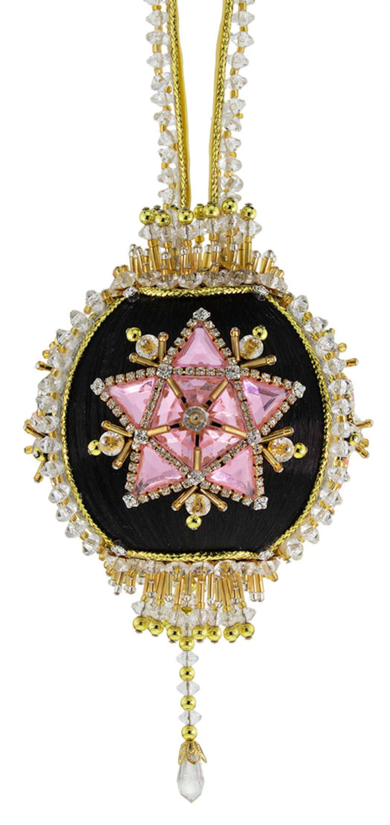 Cracker Box Inc. Christmas Ornament Kit Eternity black Ball With Pink