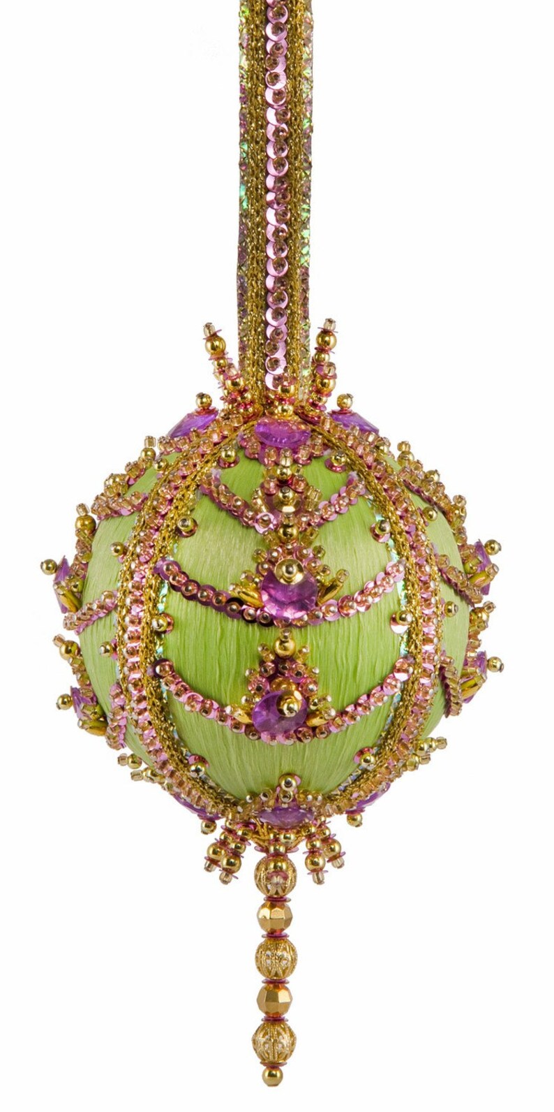 Cracker Box Inc DIY Beaded Christmas Ornament Kit Wisteria Etsy