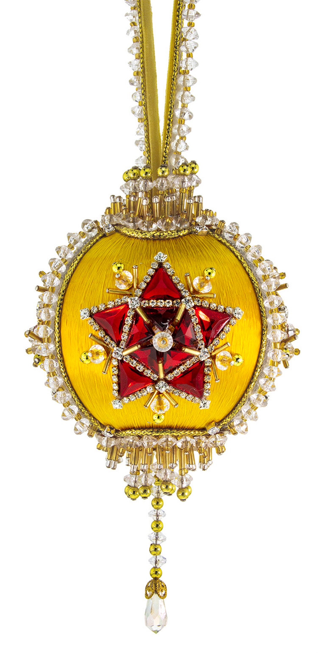 Cracker Box Inc. Christmas Ornament Kit Eternity gold Ball With Red