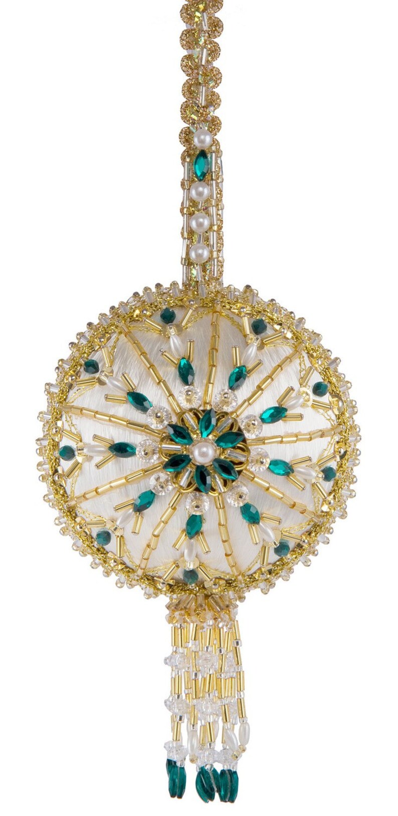 The Cracker Box Inc Beaded Ornament Kit Gold Dust With Gold Etsy