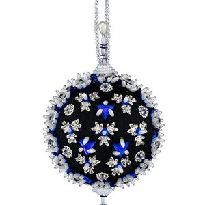 Cracker Box  Inc Christmas Ornament Kit  Constellation on Black Ball with Royal Accents