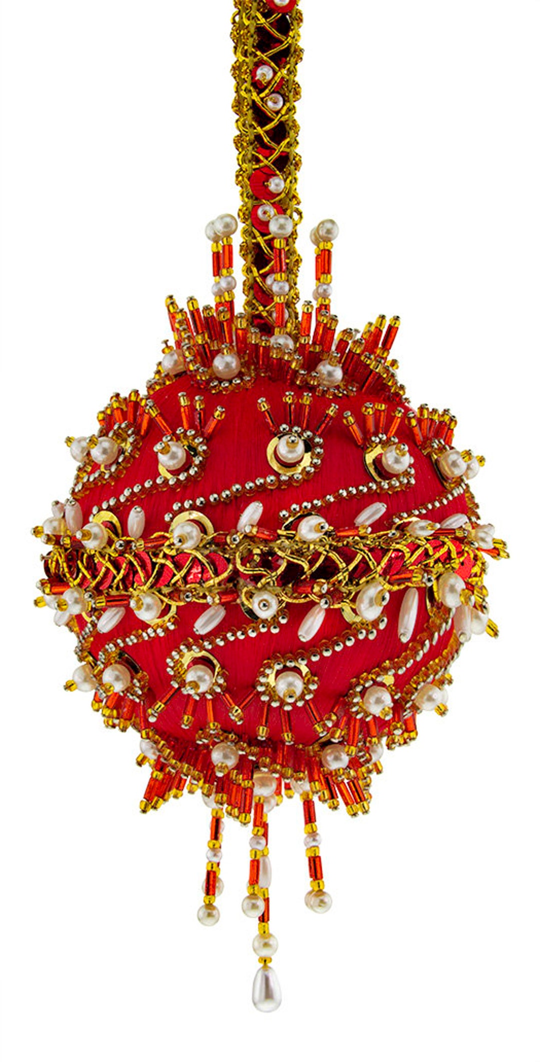 Cracker Box Inc. Christmas Ornament Kit Shangri La Red Ball With Red