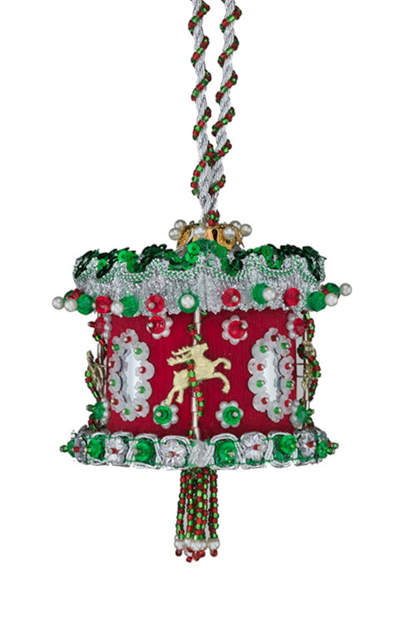 Cracker Box Inc Christmas Ornament Kit Merry Go Round on a Red Etsy