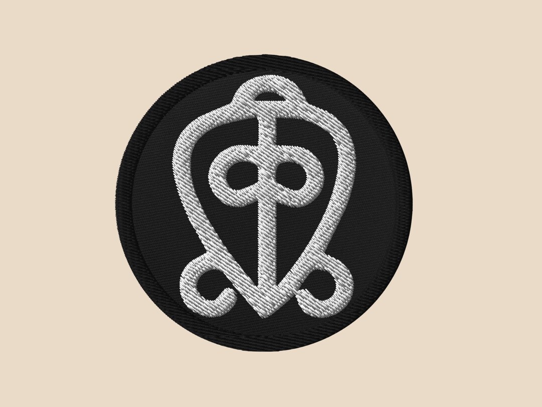 Adinkra Embroidered Iron-on Patch West African Odo Nnyew Fie Kwan ...