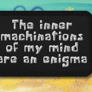 SpongeBob Meme-patch: Enigma of My Mind geborduurd opstrijkbaar voor zeestergenieën