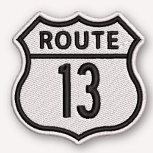 Parche bordado personalizado con ruta, diseño personalizado para planchar o con velcro de carreteras estadounidenses.