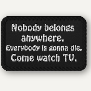 Nihilist Quote Embroidered Patch, Iron-On Design with Dark Humor