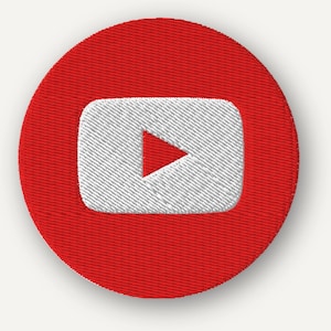 YouTubeワッペン、アイロン接着またはベルクロ留めの刺繍ロゴデザイン