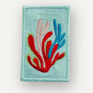 Limited Edition Coral Embroidered Patch, Iron-On Appliqué for Jackets