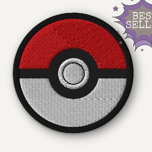 Pokemon Camouflage Patch - Gesticktes Pokeball Abzeichen Patch - Klettverschluss oder zum Aufbügeln