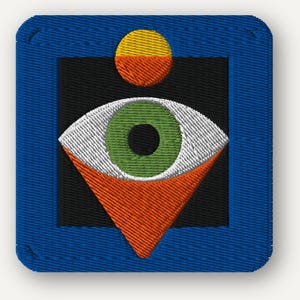 Bauhaus Eye Embroidered Patch, Modernist Geometric Art Iron-On or Velcro Design