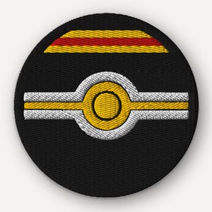 Pokemon Patch, Embroidered Luxury Ball Iron-On or Velcro Design for Anime Fans
