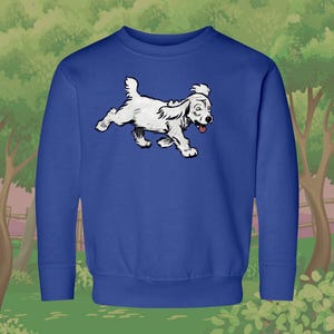 Playful Puppy Toddler Sweatshirt - Cute Dog Design Crewneck Sweater - Custom Front & Back Print -  Perfect Gift for Kids