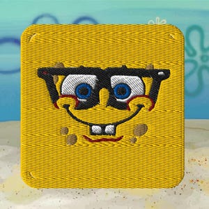 Spongebob SquarePants Patch – Funny Face Embroidered Iron-On - Cartoon Meme Party Favors & Unique Kidcore Gifts