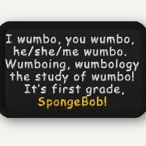 Wumbology Meme Patch – Funny Embroidered Iron-On for Jackets, Bags & Cartoon Fans