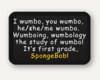 Wumbology Meme Patch, Funny Embroidered Design for Jackets and Bags