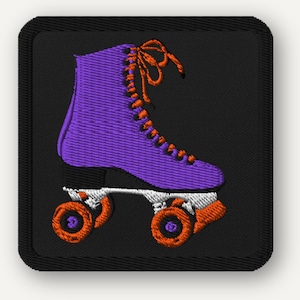 Rollschuhsport Aufnäher - Retro High-Top Skate gesticktes Bügelbild