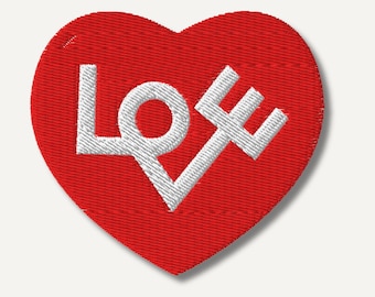 Gestickter LOVE Herz Patch - Folk Art Bügelbild Grafikdesign