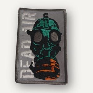 Embroidered Gas Mask Patch, Tactical Vintage Design, Iron-on/Velcro Backing