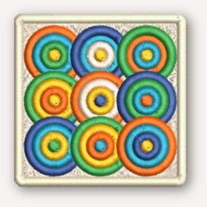 Parche bordado geométrico Bauhaus, 2", 3" o 4", termoadhesivo o con velcro.