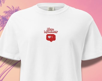 Micro Influencer Heavyweight Boxy Tee - Embroidered Heart Detail