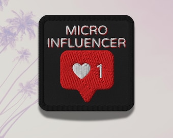 Micro Influencer Iron-On Patch, Insta Heart Embroidery (3")