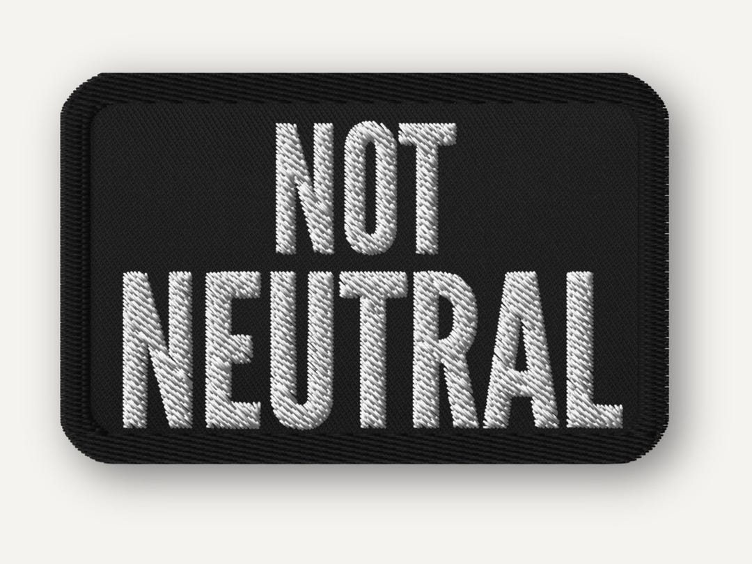NOT NEUTRAL Punk Patch – Bold Black & White Embroidered Iron On - Etsy
