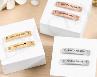 Personalised Metal Shoe Tags, Custom Running Shoe Tags, Metal Shoe Lace Charm, Marathon Gifts, Stainless Steel Laser Engraved Shoelace Tag