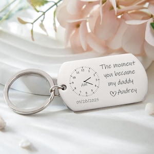 Cadeau porte-clés pour la fête des pères, cadeau porte-clés pour nouveau papa, premier cadeau personnalisé pour la fête des pères, le moment où vous êtes devenu mon papa, cadeau pour futur papa