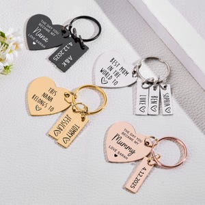 Day You Became My Mummy Keyring, Personalised Mummy Gifts, Mummy Birthday Gift, Gifts for Mummy, Mum Nanny Birthday, Mother&#39;s Day Keyring
